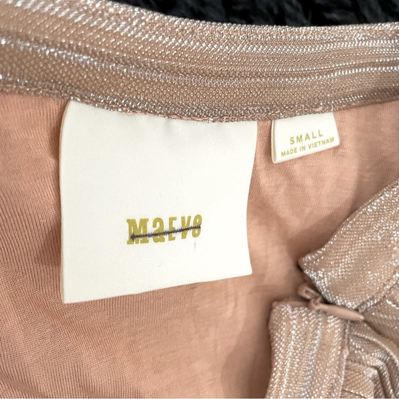 Anthropologie Maeve Ambra Pleated Rose Metallic Midi Skirt Size - Picture 7 of 12